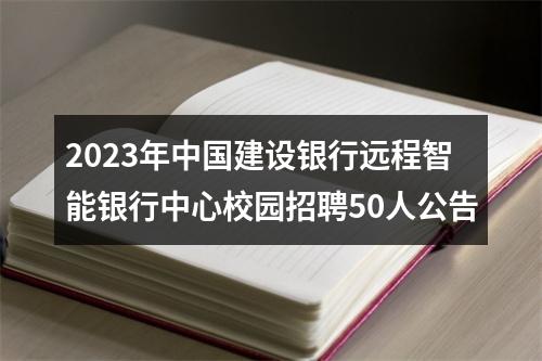 2023年中国建设银行远程智能银行中心校园招聘50人公告 图片