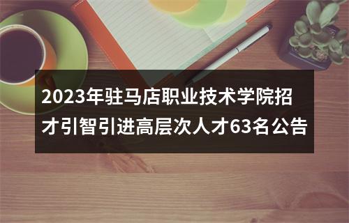 2023年驻马店职业技术学院招才引智引进高层次人才63名公告 图片