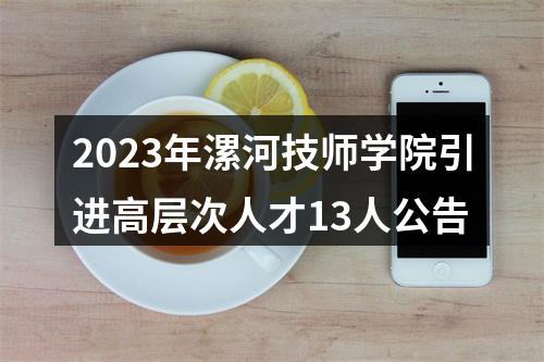 2023年漯河技师学院引进高层次人才13人公告 图片