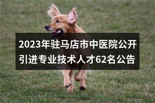 2023年驻马店市中医院公开引进专业技术人才62名公告 图片