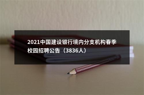 2021中国建设银行境内分支机构春季校园招聘公告（3836人） 图片